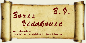Boris Vidaković vizit kartica